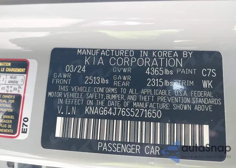 2025 Kia K5 Gt-Line from USA, damaged, VIN KNAG64J76S5271650